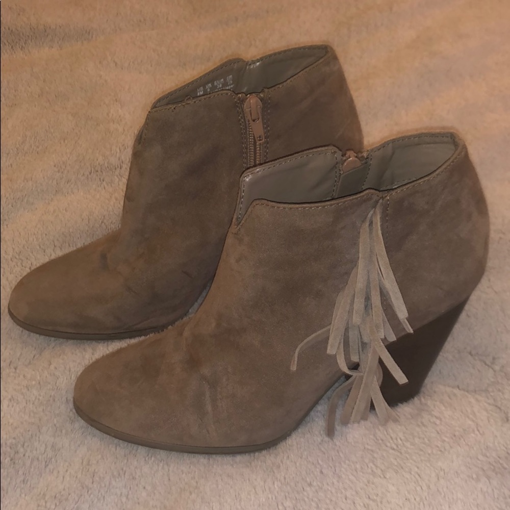 Carlos Santana Suede Fringe Booties